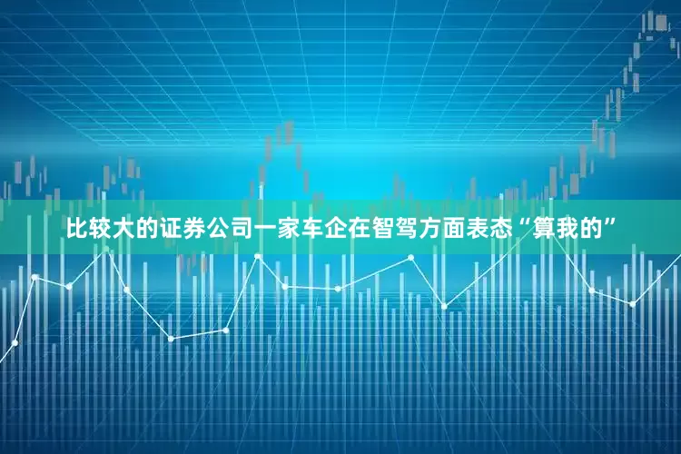 比较大的证券公司一家车企在智驾方面表态“算我的”